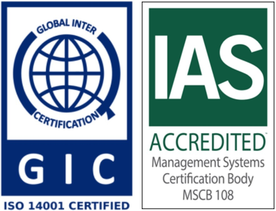ISO 14001, certified by GIC with IAS accreditation